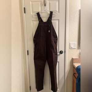 Carhartt Dark Brown Women's Duck Overalls